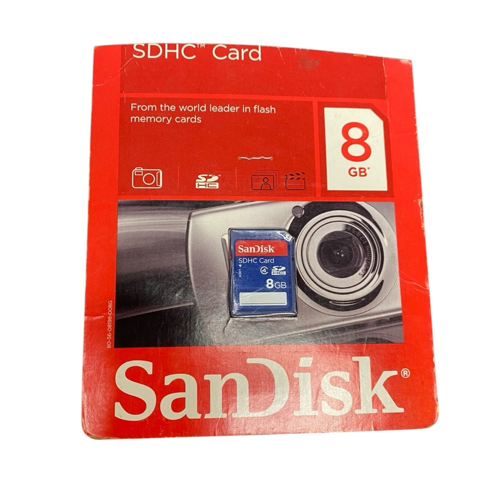 New SanDisk SDHC 8GB Memory Card Class 4 NOS New 2010 Camcorder Camera